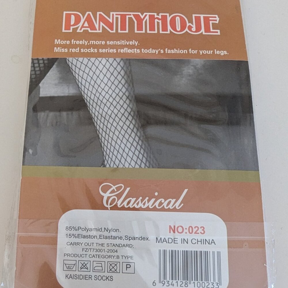 White Fishnet Pantyhose Socks - One Size Fits Most - Picture 2 of 2